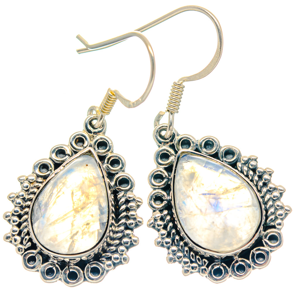 Rainbow Moonstone Earrings handcrafted by Ana Silver Co - EARR423255
