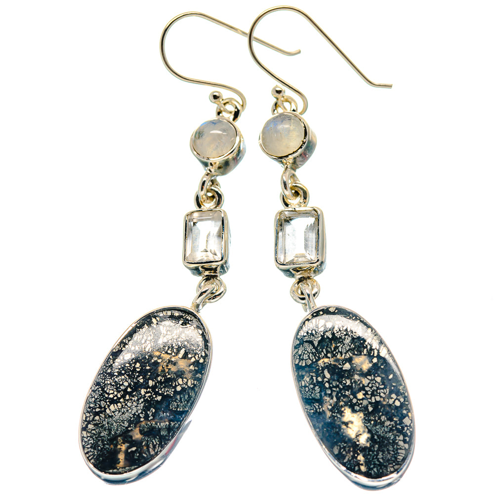 Pyrite Agate Earrings handcrafted by Ana Silver Co - EARR423265