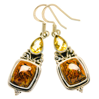 Golden Pietersite Earrings handcrafted by Ana Silver Co - EARR423282