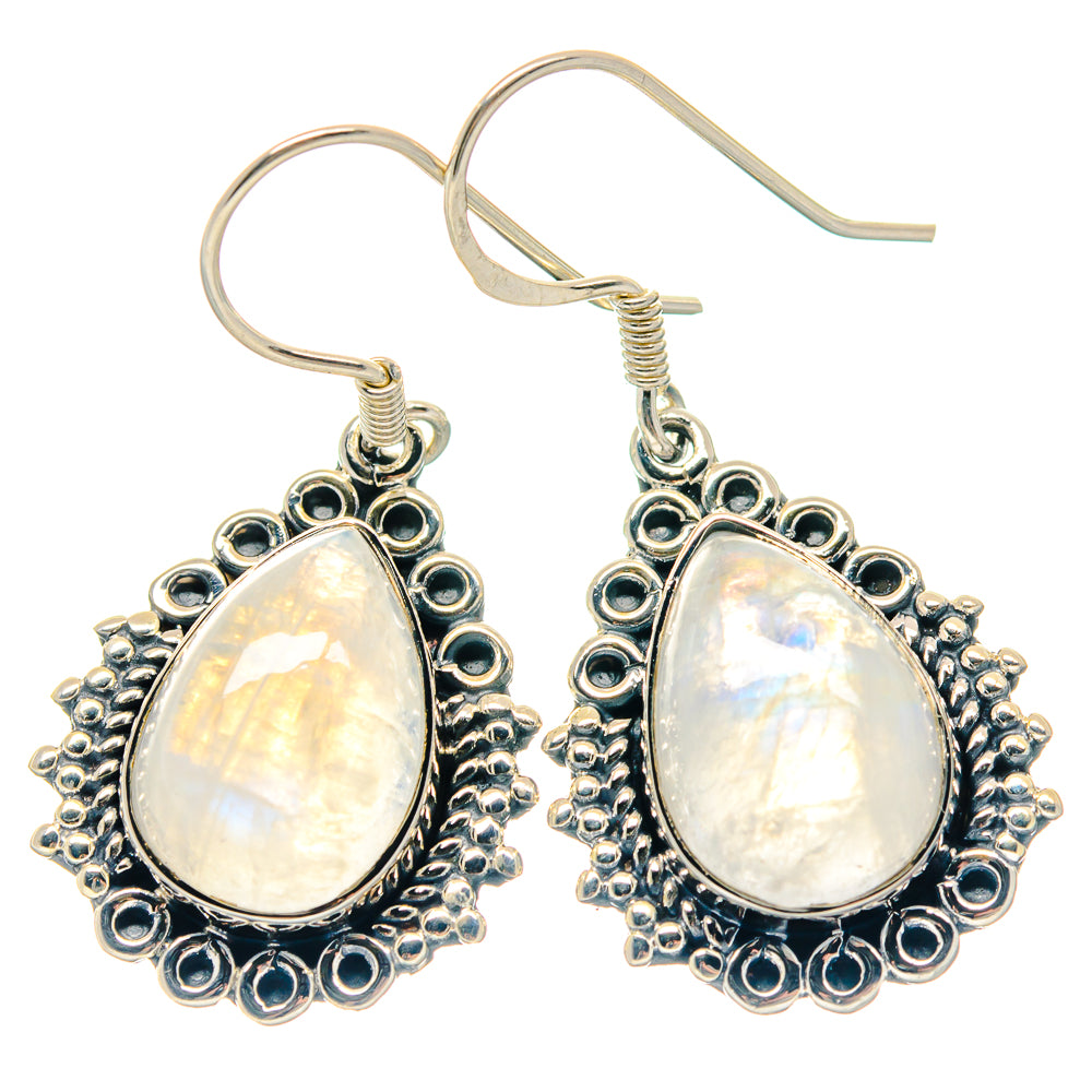 Rainbow Moonstone Earrings handcrafted by Ana Silver Co - EARR423305