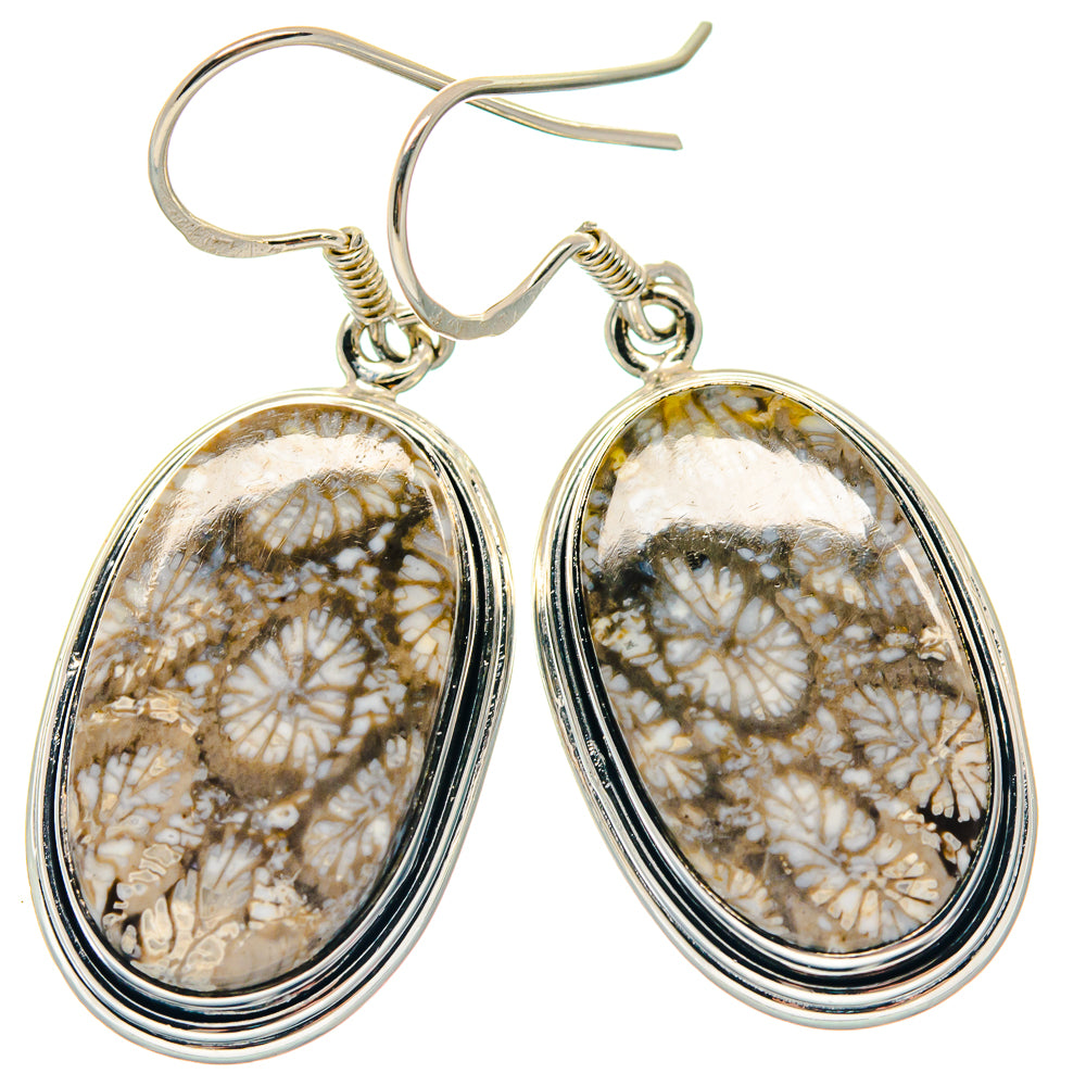 Fossil Coral Earrings handcrafted by Ana Silver Co - EARR423311