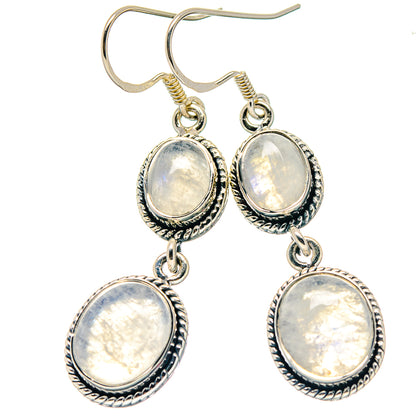 Rainbow Moonstone Earrings handcrafted by Ana Silver Co - EARR423340