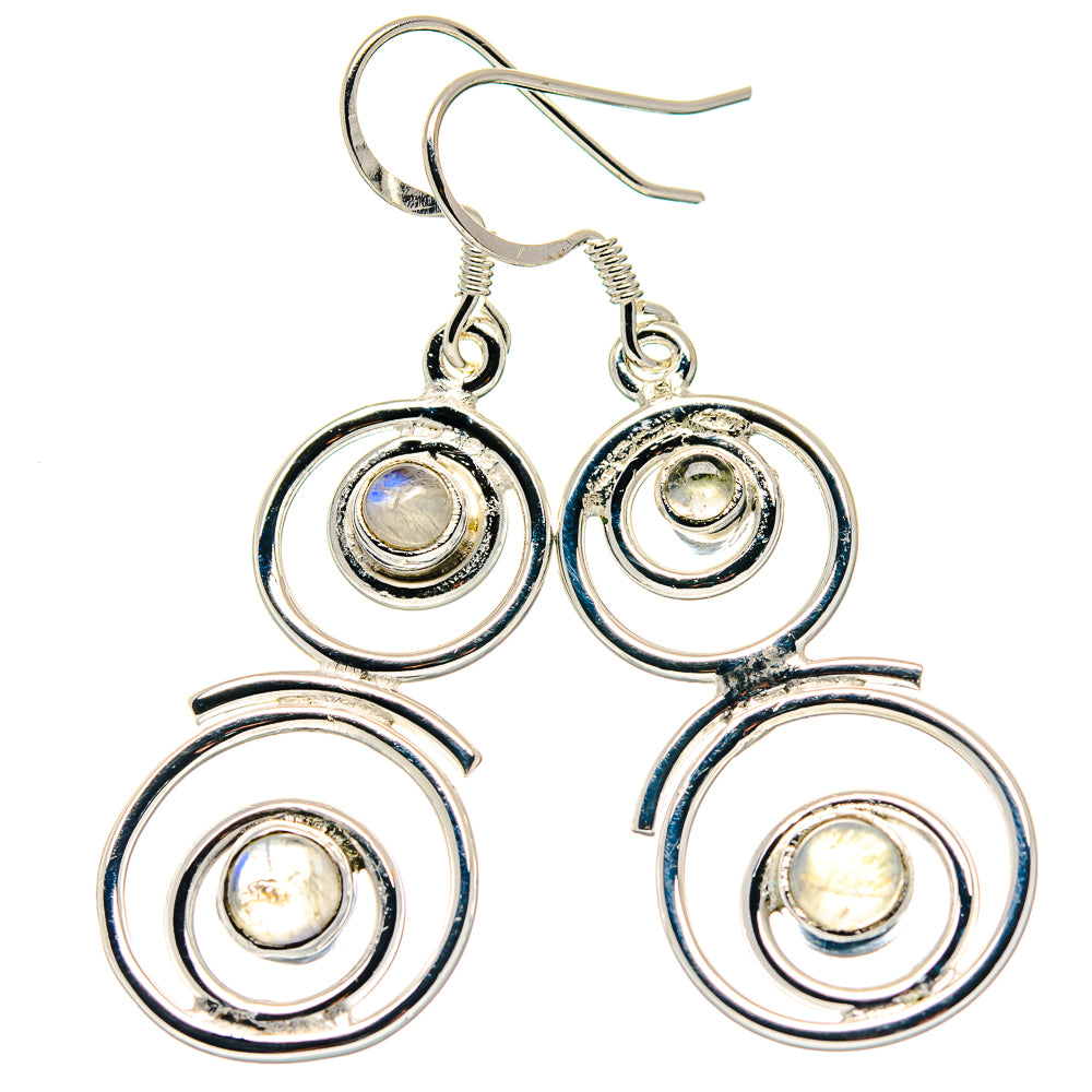 Rainbow Moonstone Earrings handcrafted by Ana Silver Co - EARR423344