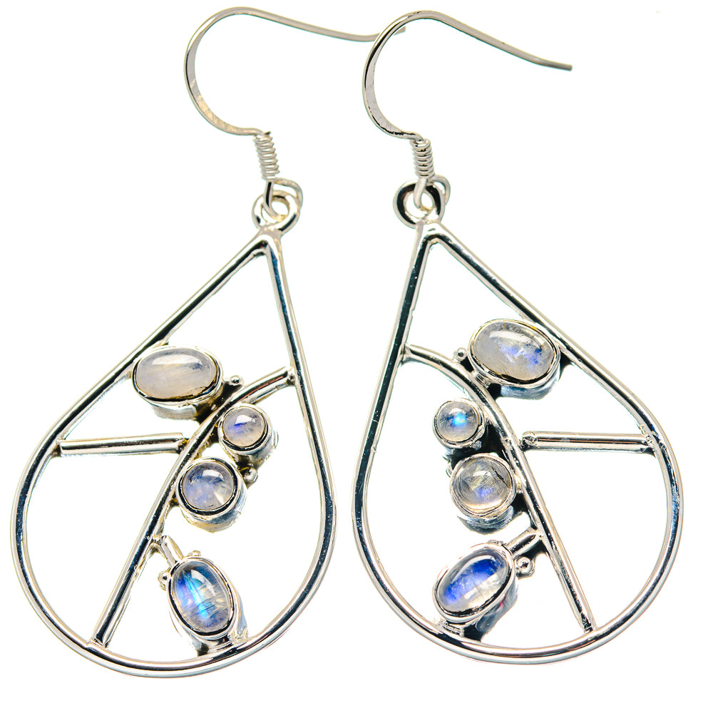 Rainbow Moonstone Earrings handcrafted by Ana Silver Co - EARR423345