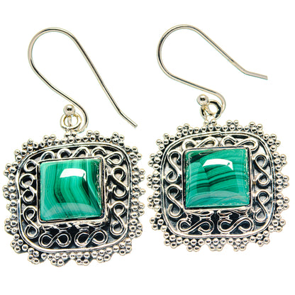 Malachite Earrings handcrafted by Ana Silver Co - EARR423363