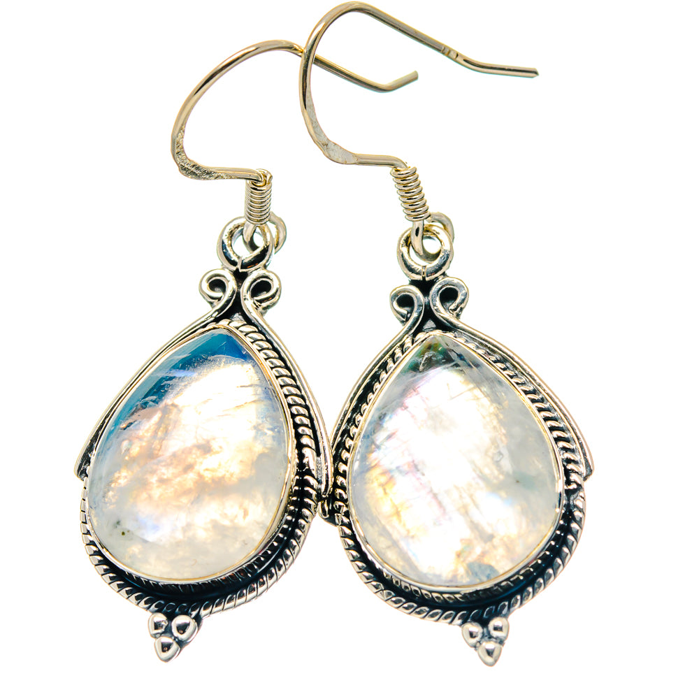 Rainbow Moonstone Earrings handcrafted by Ana Silver Co - EARR423382