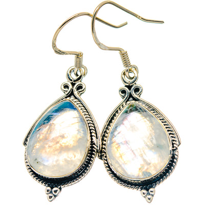 Rainbow Moonstone Earrings handcrafted by Ana Silver Co - EARR423382