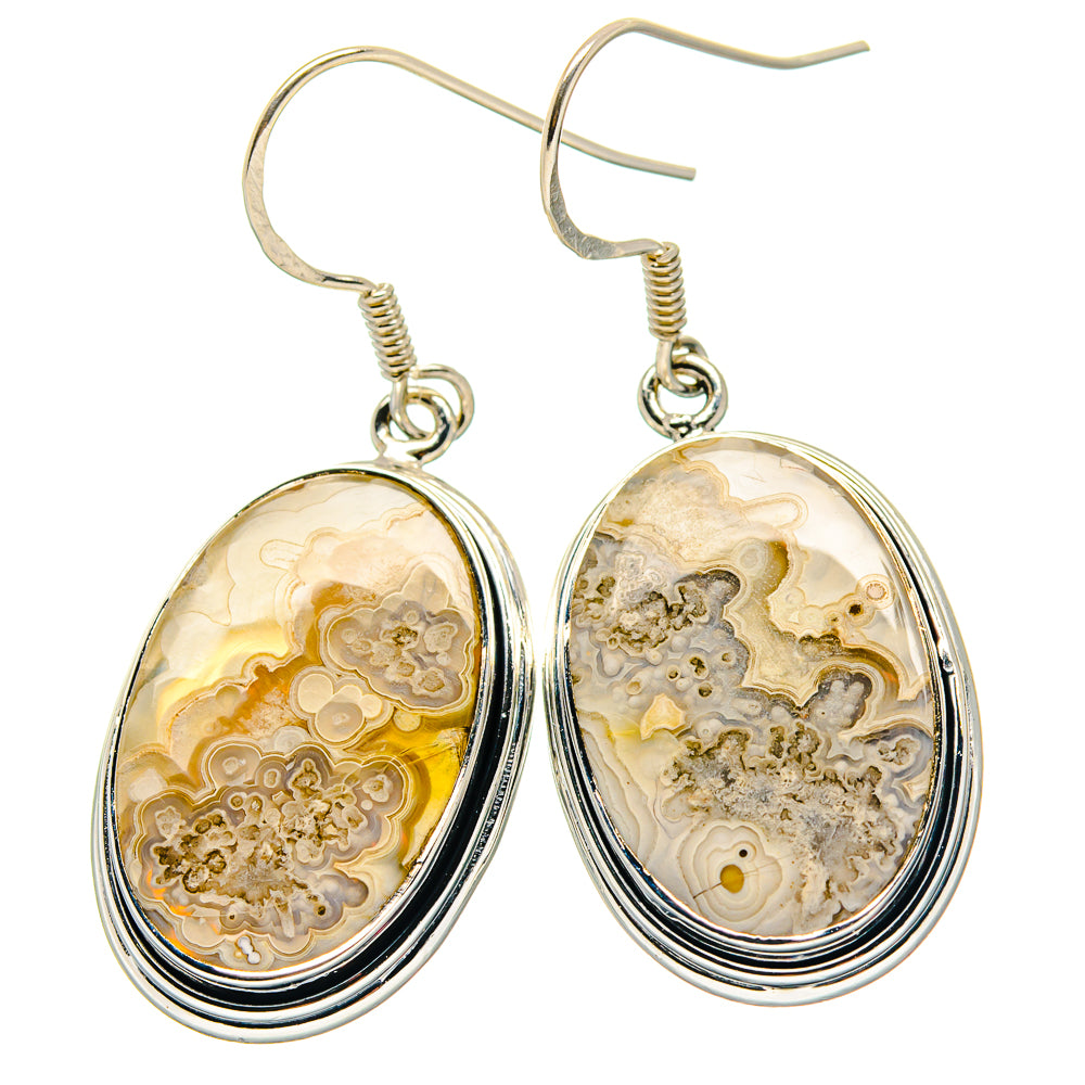 Laguna Lace Agate Earrings handcrafted by Ana Silver Co - EARR423398