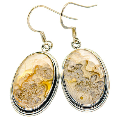 Laguna Lace Agate Earrings handcrafted by Ana Silver Co - EARR423398