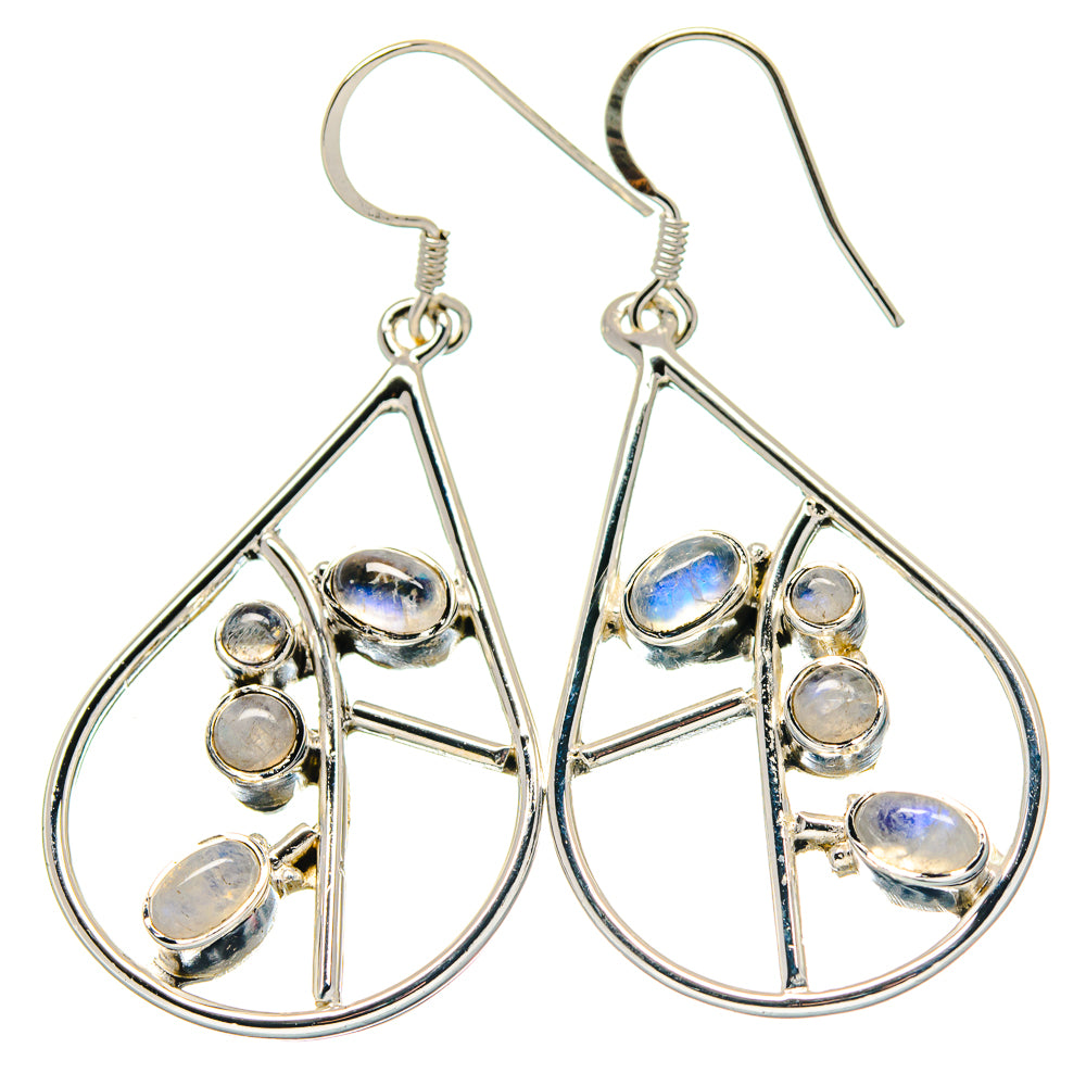 Rainbow Moonstone Earrings handcrafted by Ana Silver Co - EARR423412