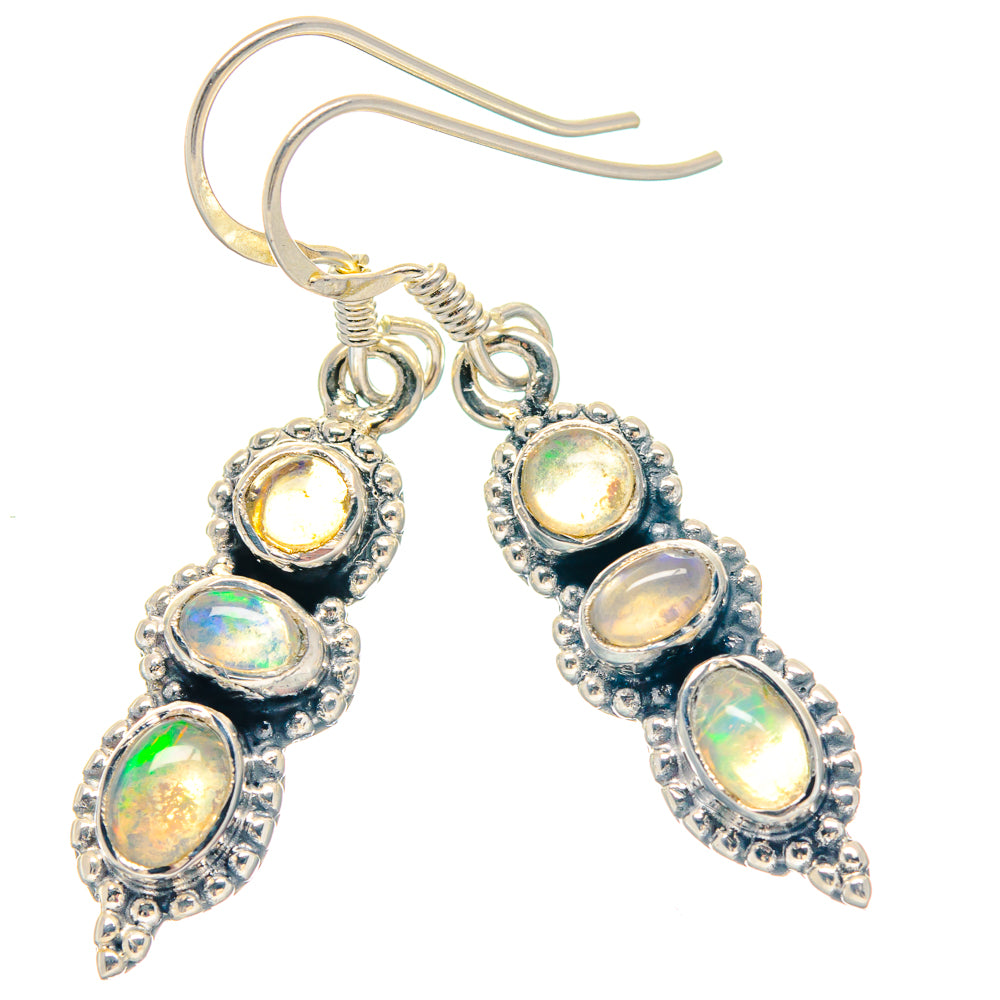 Larimar, Rainbow Moonstone, Blue Topaz Rings handcrafted by Ana Silver Co - EARR423446