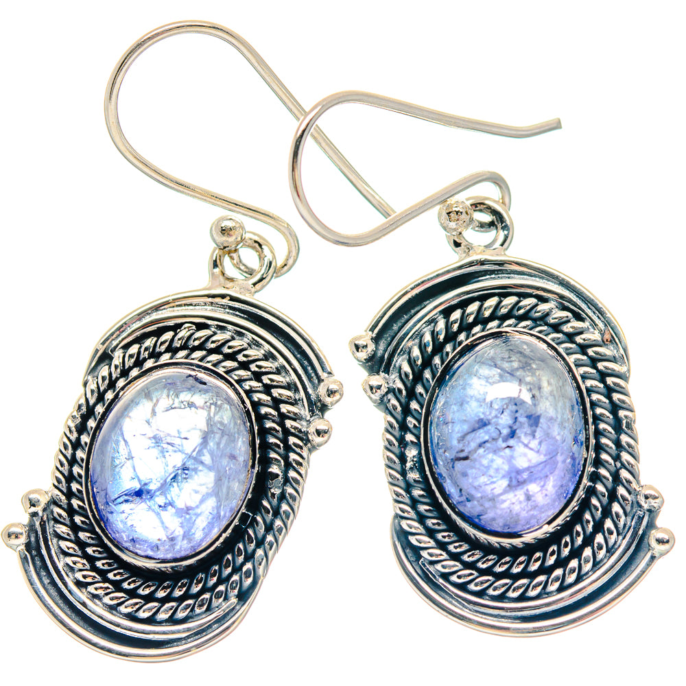 Larimar, Rainbow Moonstone Rings handcrafted by Ana Silver Co - EARR423449
