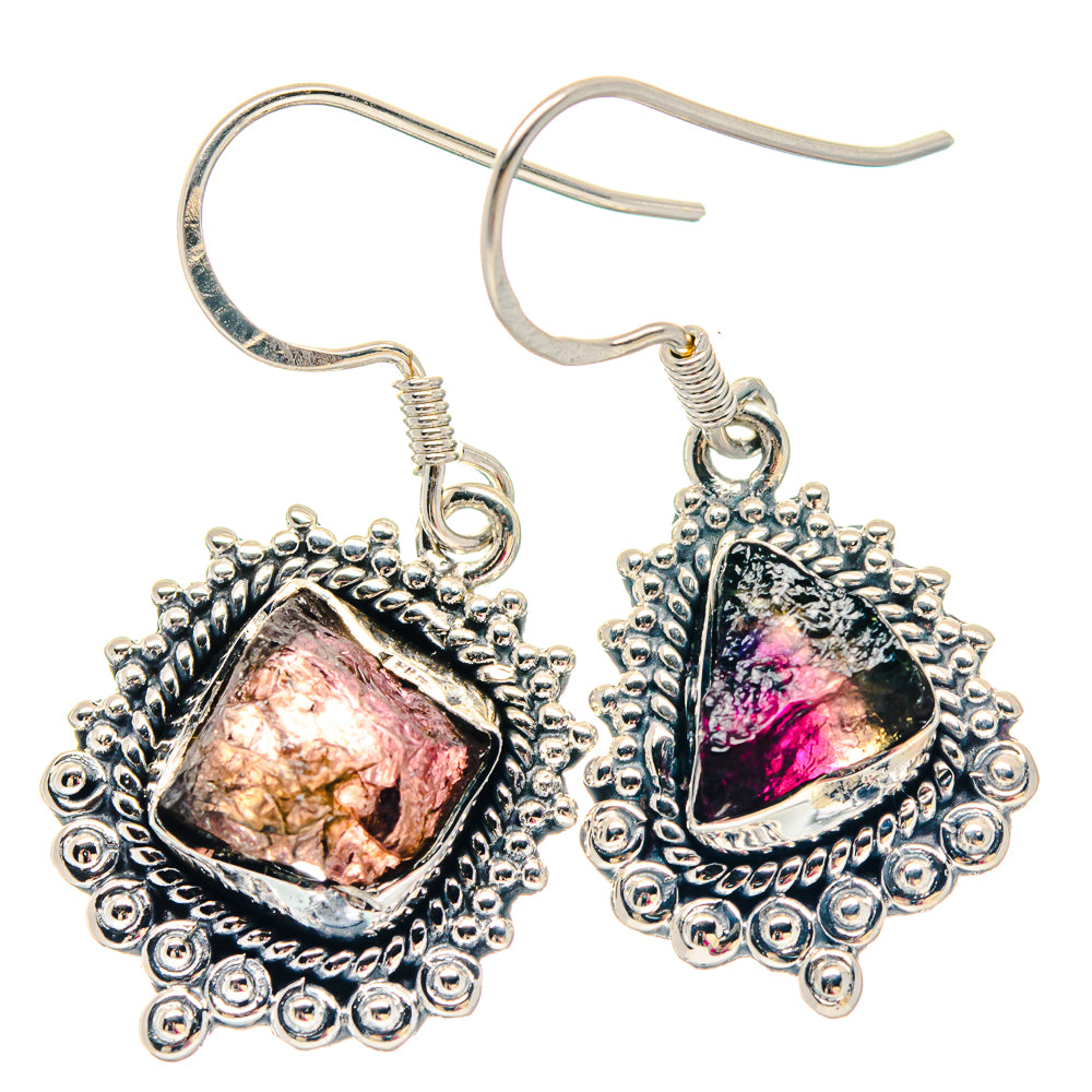 Picasso Jasper, Tektite, White Quartz Pendants handcrafted by Ana Silver Co - EARR423465