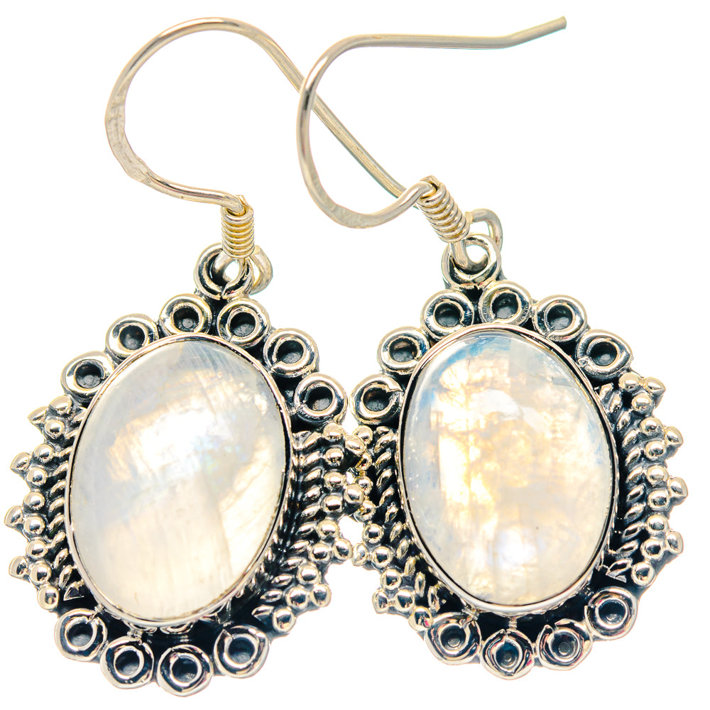 Rainbow Moonstone, Rose Quartz Pendants handcrafted by Ana Silver Co - EARR423479
