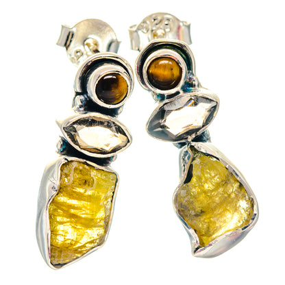 Rainbow Moonstone Rings handcrafted by Ana Silver Co - EARR423506