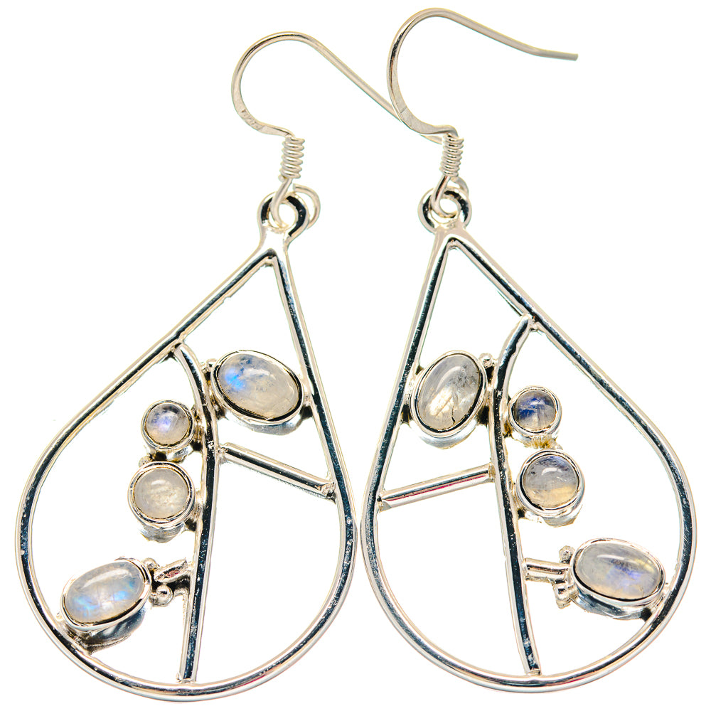 Ocean Jasper, Rainbow Moonstone Pendants handcrafted by Ana Silver Co - EARR423515
