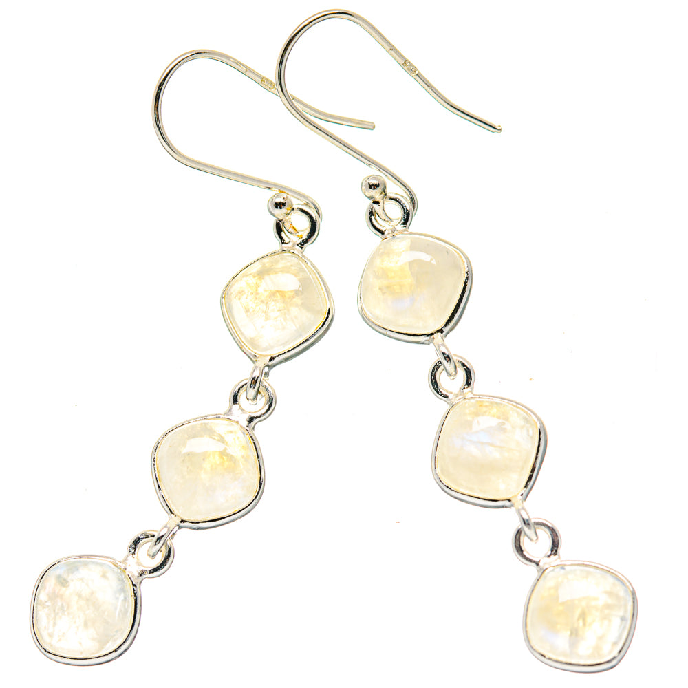 Rainbow Moonstone Earrings handcrafted by Ana Silver Co - EARR423524