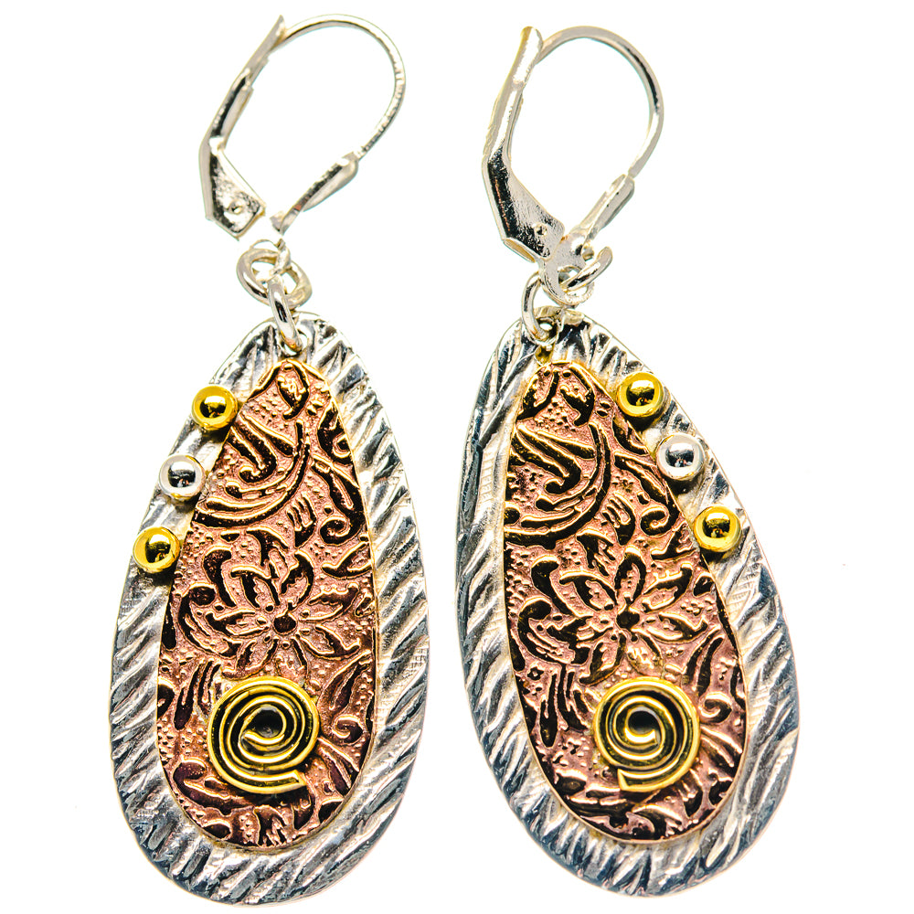 Engraved Copper Earrings handcrafted by Ana Silver Co - EARR423528