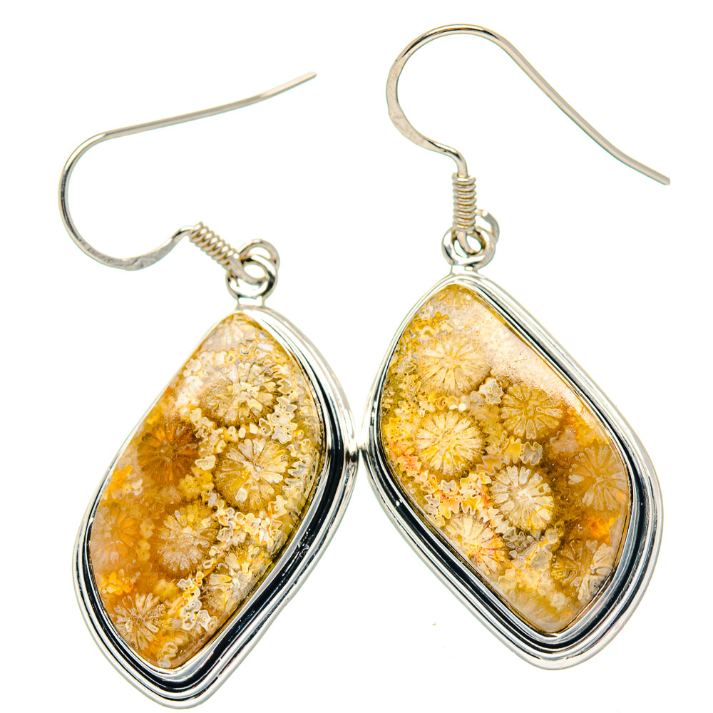 Fossil Coral Earrings handcrafted by Ana Silver Co - EARR423533