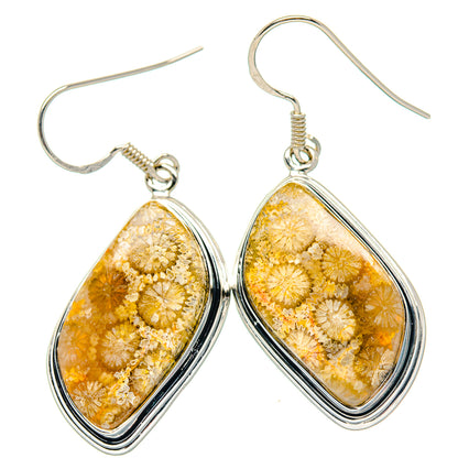 Fossil Coral Earrings handcrafted by Ana Silver Co - EARR423533