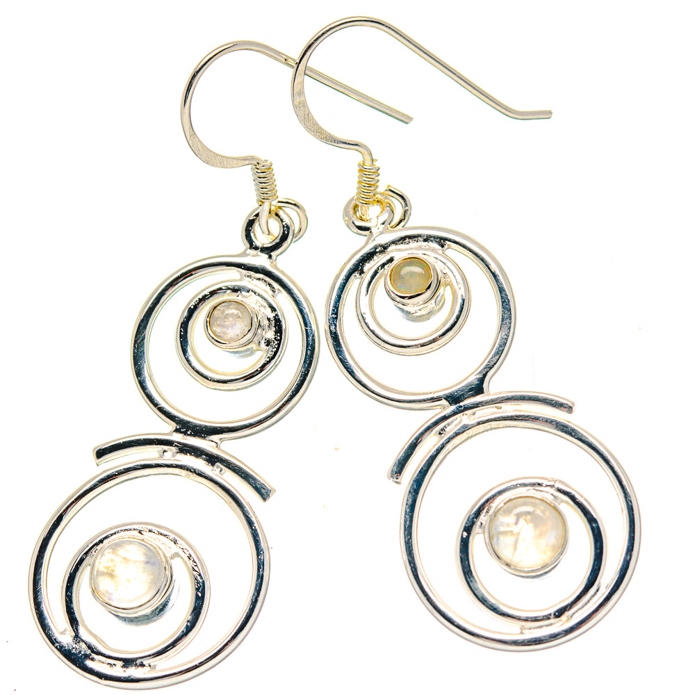 Rainbow Moonstone Earrings handcrafted by Ana Silver Co - EARR423535