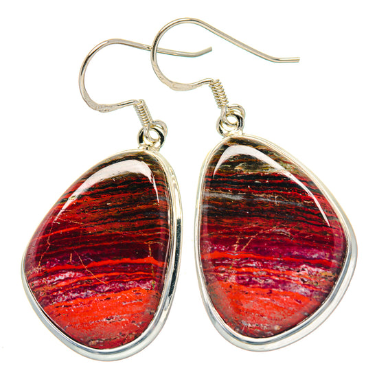 Red Jasper Earrings handcrafted by Ana Silver Co - EARR423536