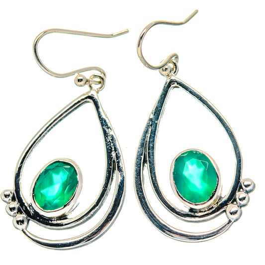 Green Onyx Earrings handcrafted by Ana Silver Co - EARR423544