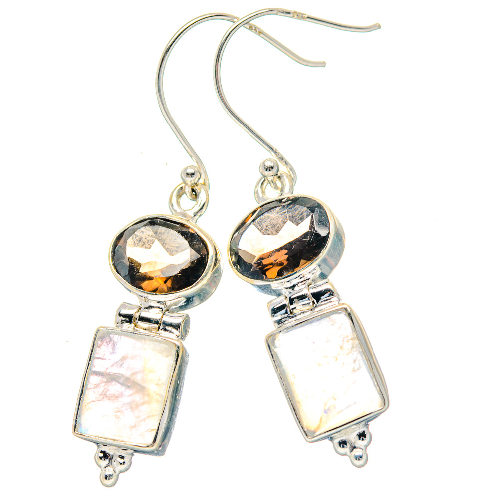 Rainbow Moonstone Earrings handcrafted by Ana Silver Co - EARR423559