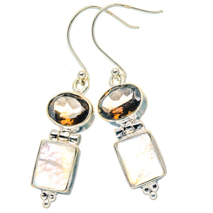 Rainbow Moonstone Earrings handcrafted by Ana Silver Co - EARR423559