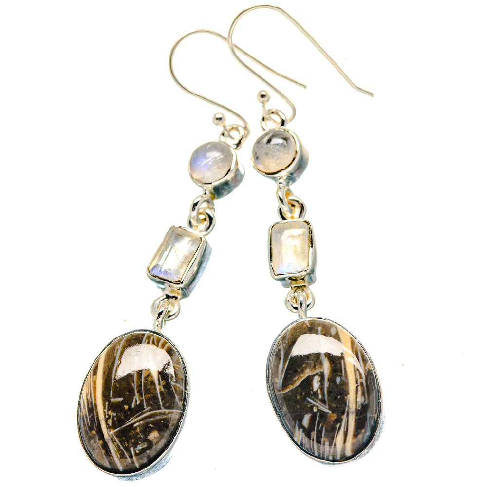 Peanut Wood Jasper Earrings handcrafted by Ana Silver Co - EARR423567