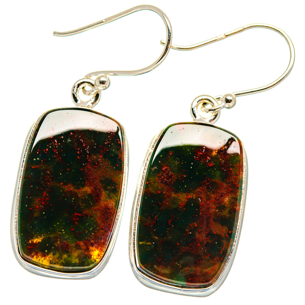 Bloodstone Earrings handcrafted by Ana Silver Co - EARR423765