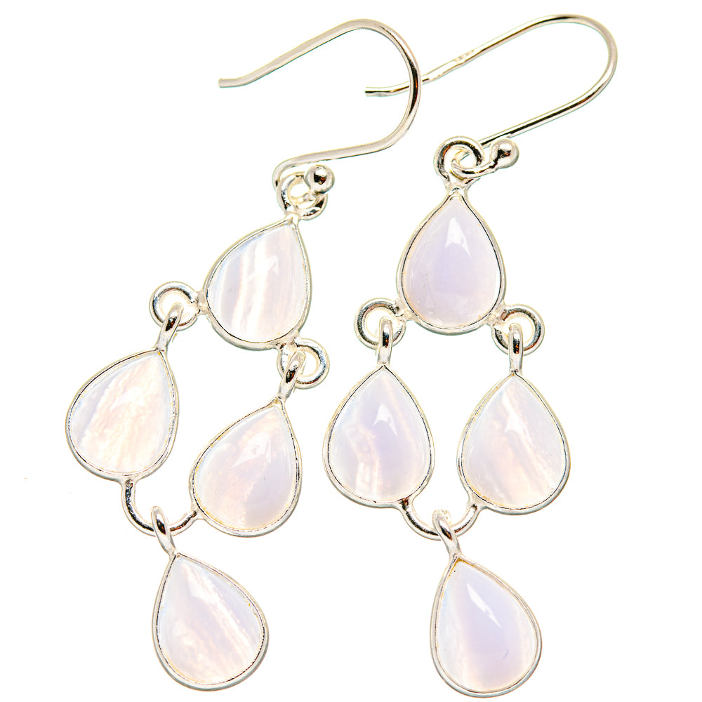 Blue Lace Agate Earrings handcrafted by Ana Silver Co - EARR423769