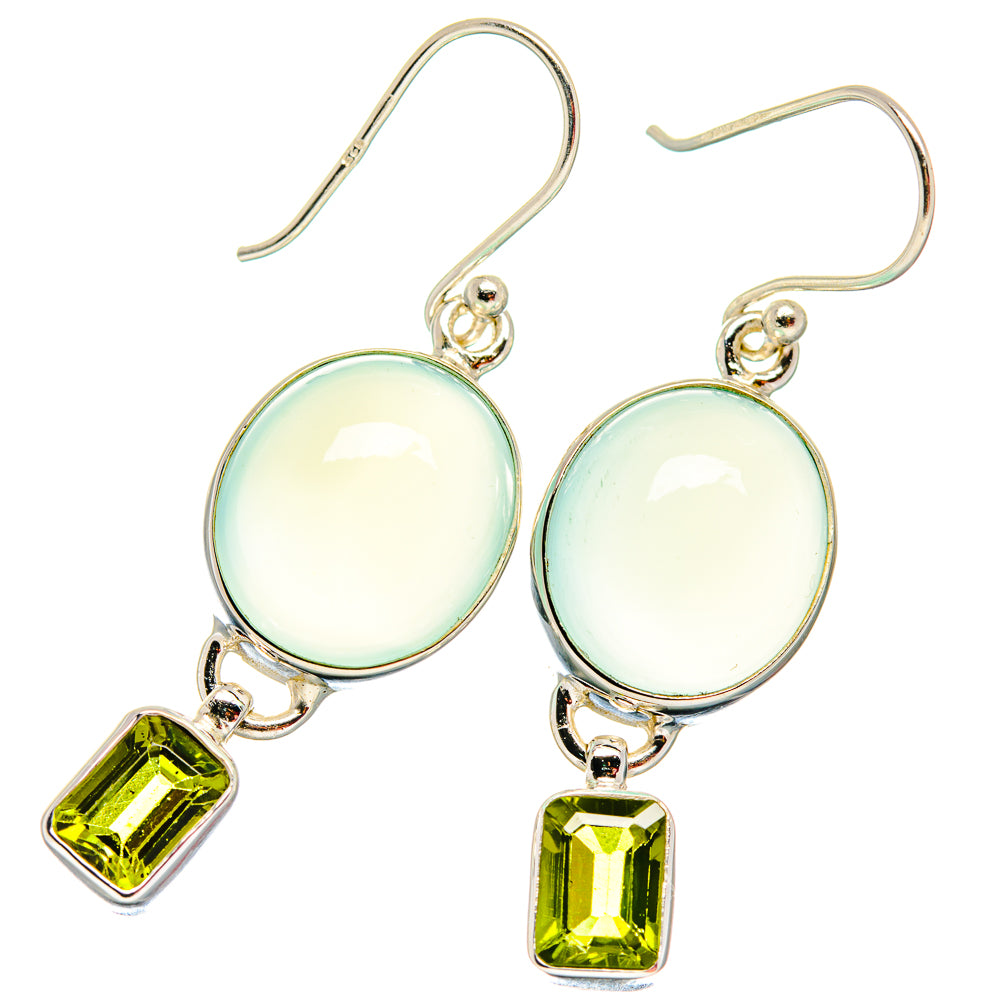 Aqua Chalcedony Earrings handcrafted by Ana Silver Co - EARR423775
