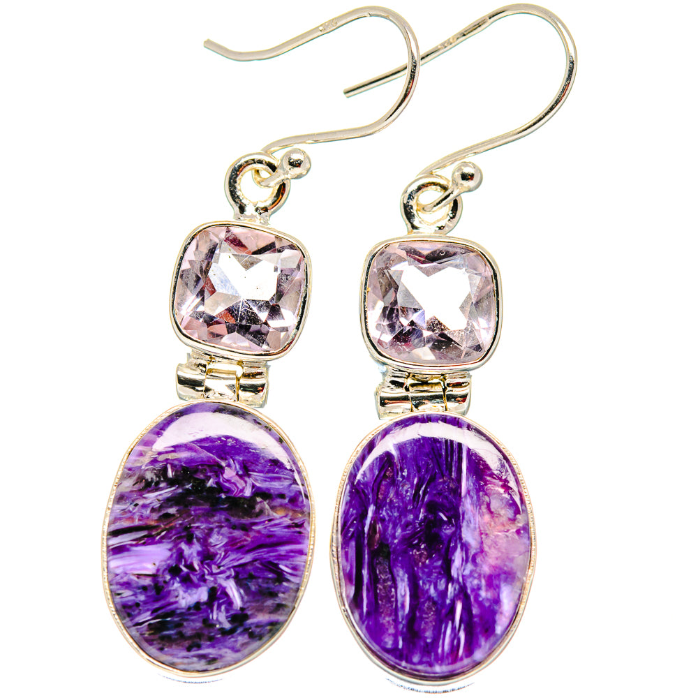 Charoite Earrings handcrafted by Ana Silver Co - EARR423776