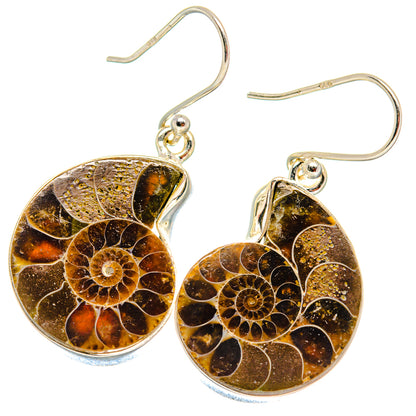 Ammonite Fossil Earrings handcrafted by Ana Silver Co - EARR423785