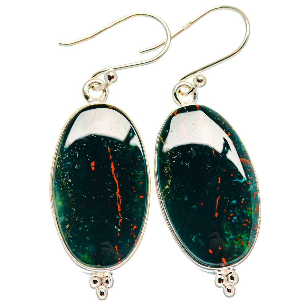 Bloodstone Earrings handcrafted by Ana Silver Co - EARR423798