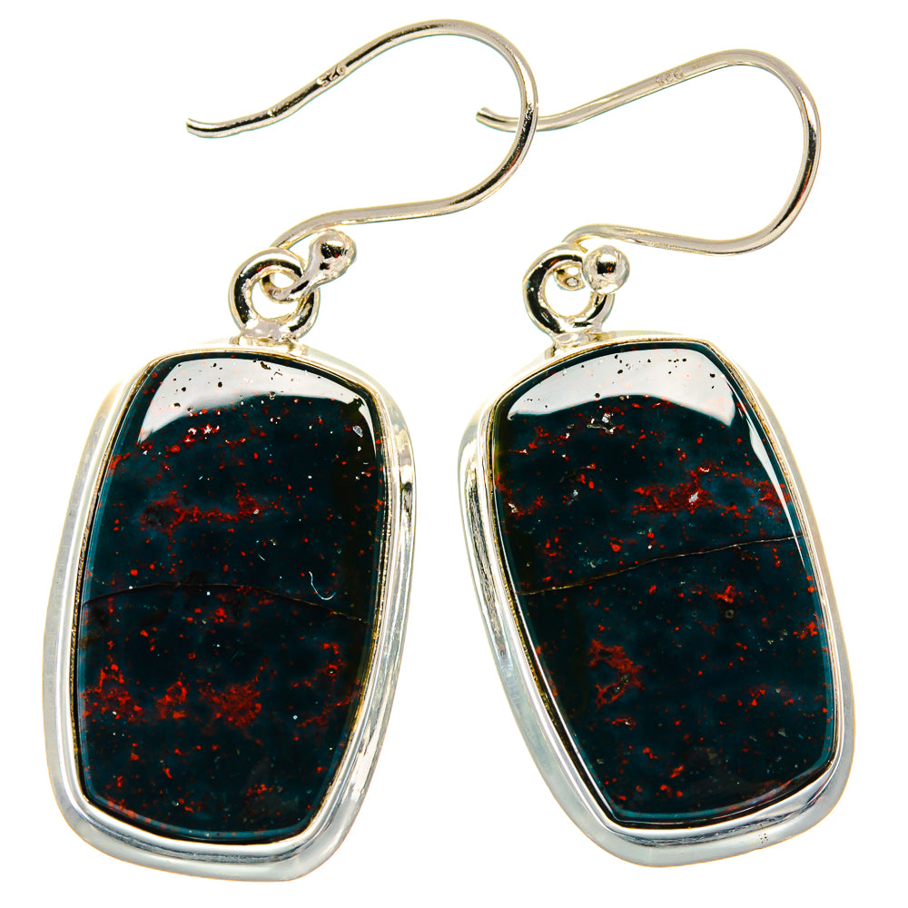 Bloodstone Earrings handcrafted by Ana Silver Co - EARR423818