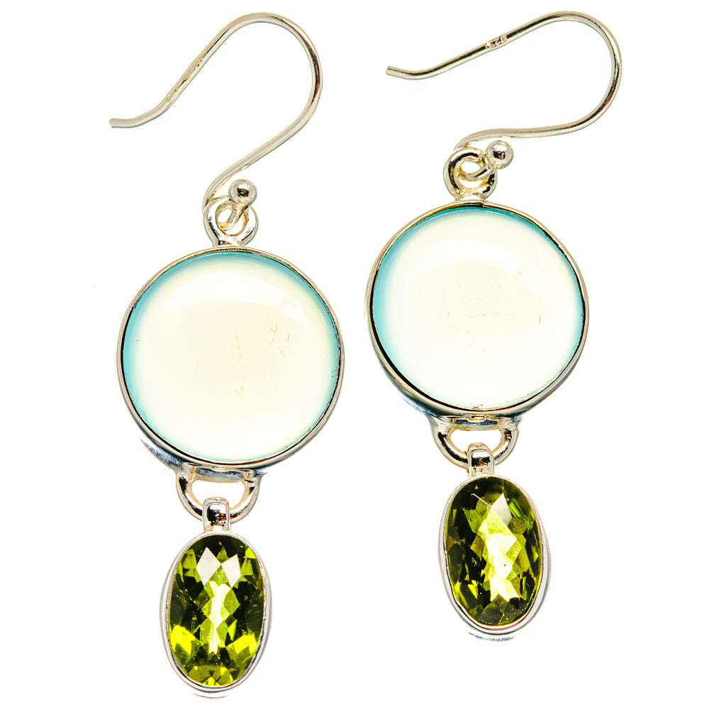 Aqua Chalcedony Earrings handcrafted by Ana Silver Co - EARR423830