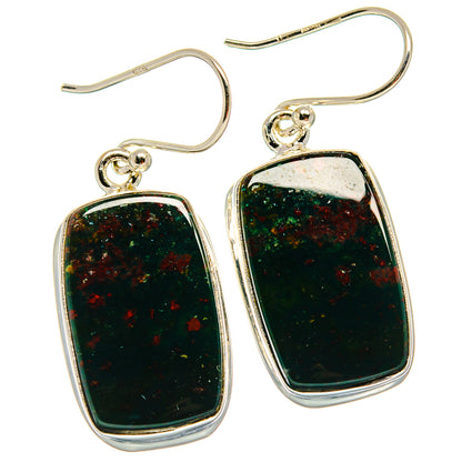 Bloodstone Earrings handcrafted by Ana Silver Co - EARR423833