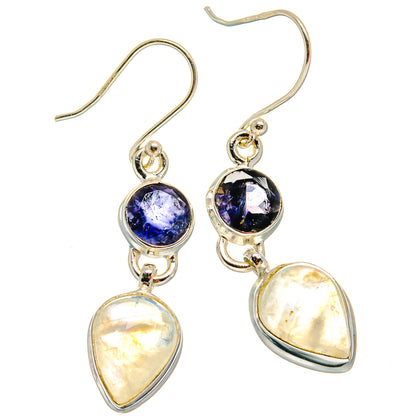 Rainbow Moonstone Earrings handcrafted by Ana Silver Co - EARR423834