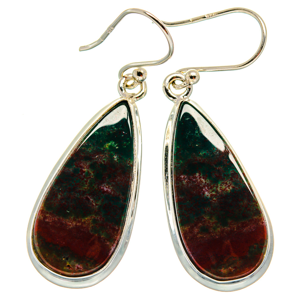 Bloodstone Earrings handcrafted by Ana Silver Co - EARR423846
