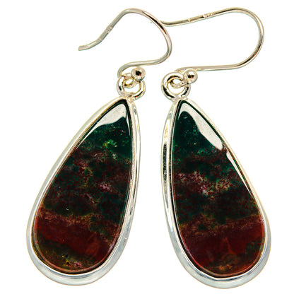 Bloodstone Earrings handcrafted by Ana Silver Co - EARR423846