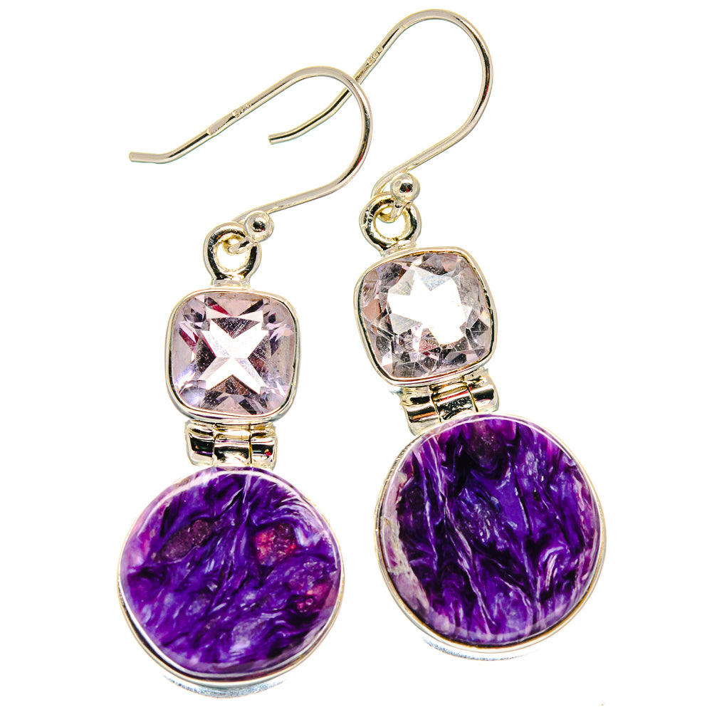 Charoite Earrings handcrafted by Ana Silver Co - EARR423857