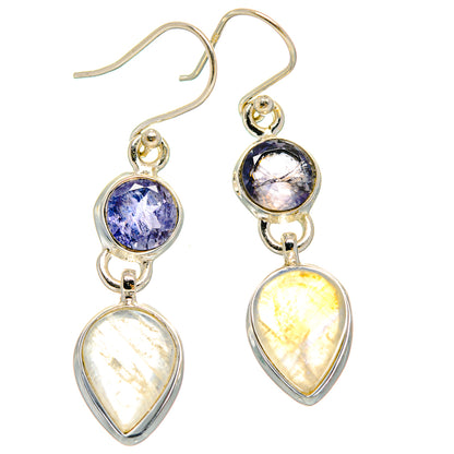 Rainbow Moonstone Earrings handcrafted by Ana Silver Co - EARR423868