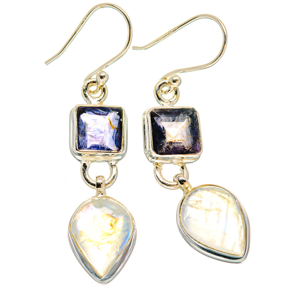 Rainbow Moonstone Earrings handcrafted by Ana Silver Co - EARR423877