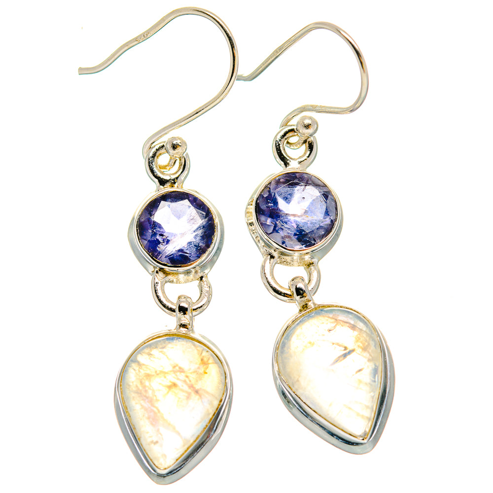 Rainbow Moonstone Earrings handcrafted by Ana Silver Co - EARR423884