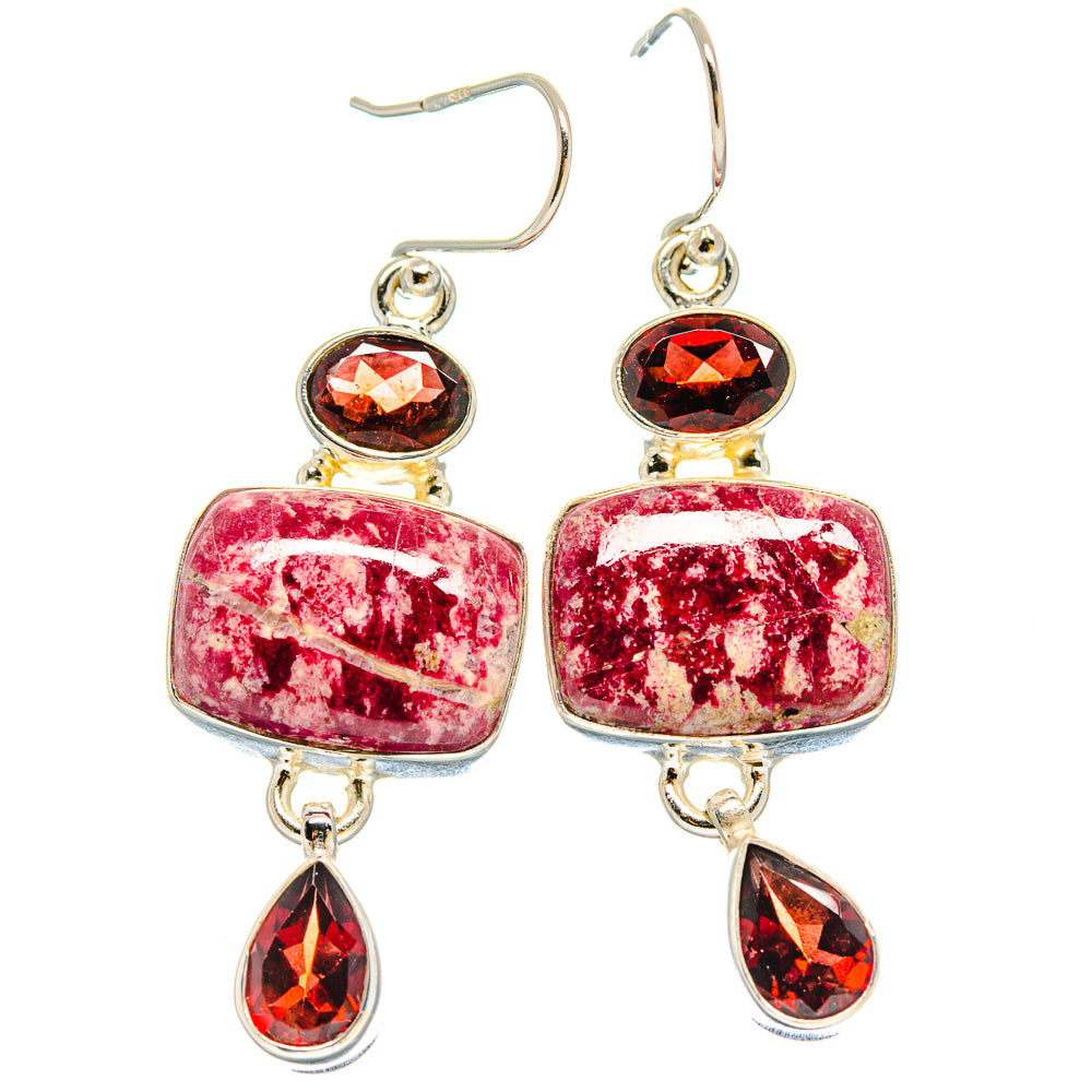 Thulite Earrings handcrafted by Ana Silver Co - EARR423911