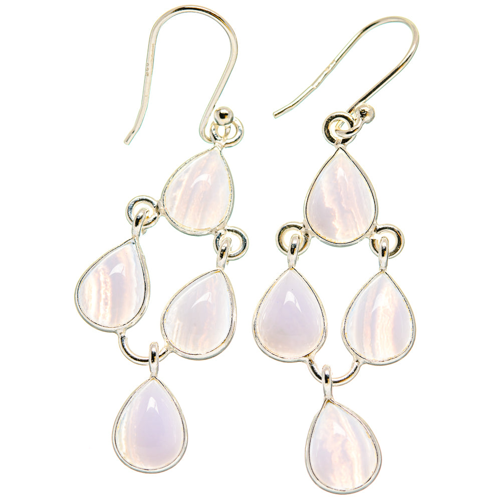 Blue Lace Agate Earrings handcrafted by Ana Silver Co - EARR423912