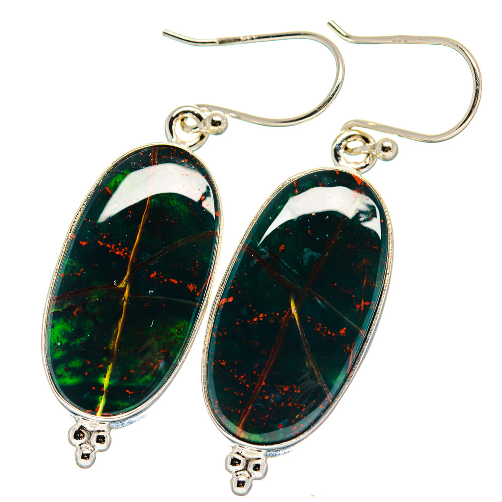 Bloodstone Earrings handcrafted by Ana Silver Co - EARR423931