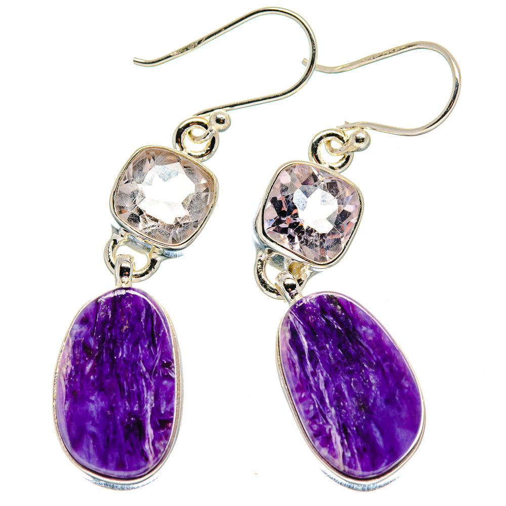 Charoite Earrings handcrafted by Ana Silver Co - EARR423937